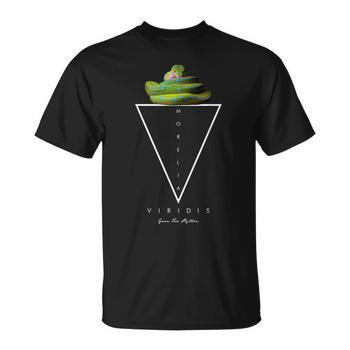Green Tree Python Modern Geometric Back Print Long Sleeve T-shirt 