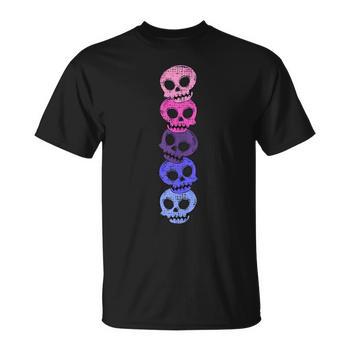 Omnisexual Goth Skull Pile Lgbt Pride Month Mens Back Print T 