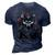 Japanese Samurai Wolf Tattoo Vintage Kawaii Ninja Gift For Womens Gift For Women 3D Print Casual Tshirt Navy Blue