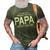 Promoted To Papa Est2023 Funny Mens First Time Dad Daddy 3D Print Casual Tshirt Army Green