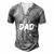 Dad Outer Space Daddy Planet Birthday Fathers Day For Women Men's Henley T-Shirt Grey