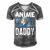 Anime Daddy Saying Animes Hobby Lover Dad Father Papa Gift For Women Men's Short Sleeve V-neck 3D Print Retro Tshirt Grey