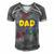 Dad Outer Space Daddy Planet Birthday Fathers Gift For Women Men's Short Sleeve V-neck 3D Print Retro Tshirt Grey