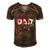 Dad Outer Space Daddy Planet Birthday Fathers Day Gift For Women Men's Short Sleeve V-neck 3D Print Retro Tshirt Brown