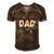 Dad Outer Space Daddy Planet Birthday Fathers Day Gift For Womens Gift For Women Men's Short Sleeve V-neck 3D Print Retro Tshirt Brown