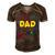Dad Outer Space Daddy Planet Birthday Fathers Gift For Women Men's Short Sleeve V-neck 3D Print Retro Tshirt Brown