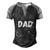 Dad Outer Space Daddy Planet Birthday Fathers Day Men's Henley Raglan T-Shirt Black Grey