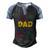 Dad Outer Space Daddy Planet Birthday Fathers Men's Henley Raglan T-Shirt Black Blue