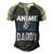 Anime Daddy Saying Animes Hobby Lover Dad Father Papa Men's Henley Raglan T-Shirt Black Forest