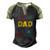 Dad Outer Space Daddy Planet Birthday Fathers Men's Henley Raglan T-Shirt Black Forest