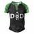 Space Dad Astronaut Daddy Outer Space Birthday Party Men's Henley Raglan T-Shirt Black Green