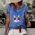 Funny Cat Leave Meow T Of It Cat In Sunglasses IT Funny Gifts Women's Short Sleeve Loose T-shirt Blue