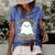 Nana Boo Crew Ghost Matching Family Set Grandma Halloween Women's Loose T-shirt Blue