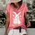 Rabbit Mum Design Cute Bunny Outfit For Girls Gift For Women Women's Short Sleeve Loose T-shirt Watermelon
