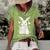 Rabbit Mum Design Cute Bunny Outfit For Girls Gift For Women Women's Short Sleeve Loose T-shirt Green