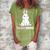 Cute Bunny Easter Rabbit Mum Rabbit Mum Gift For Women Women's Loosen Crew Neck Short Sleeve T-Shirt Green