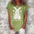 Rabbit Mum Design Cute Bunny Outfit For Girls Gift For Women Women's Loosen Crew Neck Short Sleeve T-Shirt Green