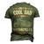 Fathers Day Only A Cool Dad Rides Motorcycles Biker Father Men's 3D T-shirt Back Print Army Green
