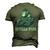 Gorilla Papa Father And Baby Dad Fathers Day Men's 3D T-shirt Back Print Army Green