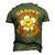 Groovy Great Grandpa Daisy Flower Smile Face 60S 70S Family Men's 3D T-shirt Back Print Army Green