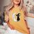 Moon Halloween Scary Black Cat Costume Witch Hat Women's Oversized Comfort T-shirt Mustard