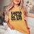 Retro Groovy Karma Is The Guy On The Chief Women's Oversized Comfort T-shirt Mustard