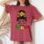 Retro Viva Mexico Messy Bun Mexican Flag Pride Girls Women's Oversized Comfort T-shirt Chalky Mint