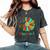60S 70S Peace Sign Tie Dye Hippie Sunflower Outfit Women's Oversized Comfort T-shirt Pepper