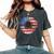 American Flag Sunflower Graphic 4Th Of July Independence Day Women's Oversized Comfort T-shirt Pepper