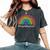 Cute Rainbow Paraprofessional Teacher Back To School Women's Oversized Comfort T-Shirt Pepper