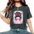 Football Cheer Mom Pink Out Leopard Breast Cancer Month Women's Oversized Comfort T-Shirt Pepper