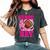 Football Game Day Pink Ribbon Breast Cancer Awareness Mom Women's Oversized Comfort T-Shirt Pepper