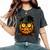 Minimalist Halloween Pumpkin Youth S-6Xl Women's Oversized Comfort T-Shirt Pepper