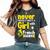 Never Underestimate A Girl With A French Horn Women's Oversized Comfort T-Shirt Pepper