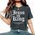 Jesus Is King Christian Faith Women's Oversized Comfort T-Shirt Pepper