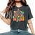 Be Kind Retro Rainbow Peace Sign Love Hippie Flowers 60S 70S Women's Oversized Comfort T-shirt Pepper