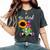 Be Kind Tie Dye Gnome With Sunflower For Lovers Women's Oversized Comfort T-shirt Pepper