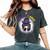 Purple & Gold Vibes Only Bleached Messy Bun High School Women's Oversized Comfort T-Shirt Pepper