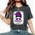 Support Pancreatic Cancer Awareness Messy Bun Ribbon Purple Women's Oversized Comfort T-Shirt Pepper