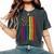 Usa Pride Rainbow Flag Patriotic Pride Love Is Love Women's Oversized Graphic Print Comfort T-shirt Pepper