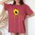 The Best Cat Mom Ever Sunflower Sunshine Kitty For Cat Lover Women's Oversized Comfort T-shirt Crimson