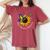 Butterfly Sunflower World Down Syndrome Awareness Day Women's Oversized Comfort T-shirt Crimson