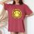 Childhood Cancer Awareness Smile Face Groovy Women's Oversized Comfort T-Shirt Crimson