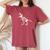 Cute Mamasaurus With Floral Dinosaur Women's Oversized Comfort T-shirt Crimson