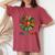 Daisy Peace Sign Hippie Soul Hippie Flower Lovers Women's Oversized Comfort T-shirt Crimson