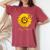 Dog Mom Sunflower Paw Print Women's Oversized Comfort T-shirt Crimson