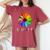 Equality Daisy Flower Rainbow Lgbtq Kindness Human Rights Women's Oversized Comfort T-shirt Crimson