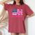 Er Nurse American Cancer Flag Cancer Warrior Pink Ribbon Women's Oversized Comfort T-Shirt Crimson