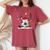 Soccer Lover Reindeer Santa Hat Ugly Christmas Sweater Women's Oversized Comfort T-Shirt Crimson
