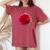 Glitch Rose Vaporwave Aesthetic Trippy Floral Psychedelic Women's Oversized Comfort T-Shirt Crimson